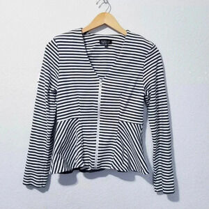 Topshop Striped Peplum Top  Size 6